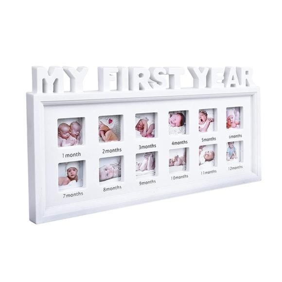 Baby Keepsake Picture Frames My First Year Personalized Photo Frame , White - Picture 2 of 7
